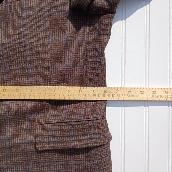 DANIEL CREMIEUX Blazer Mens 38S Brown Sport Coat Jacket Classic Houndstooth Vtg - Picture 12 of 15